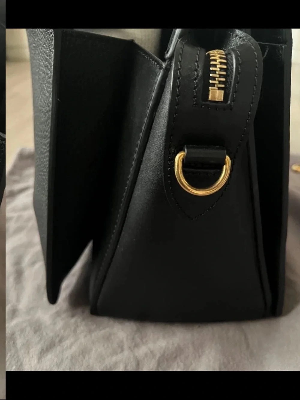 Mulberry Black Pebbled Leather Satchel with Gold Hardware